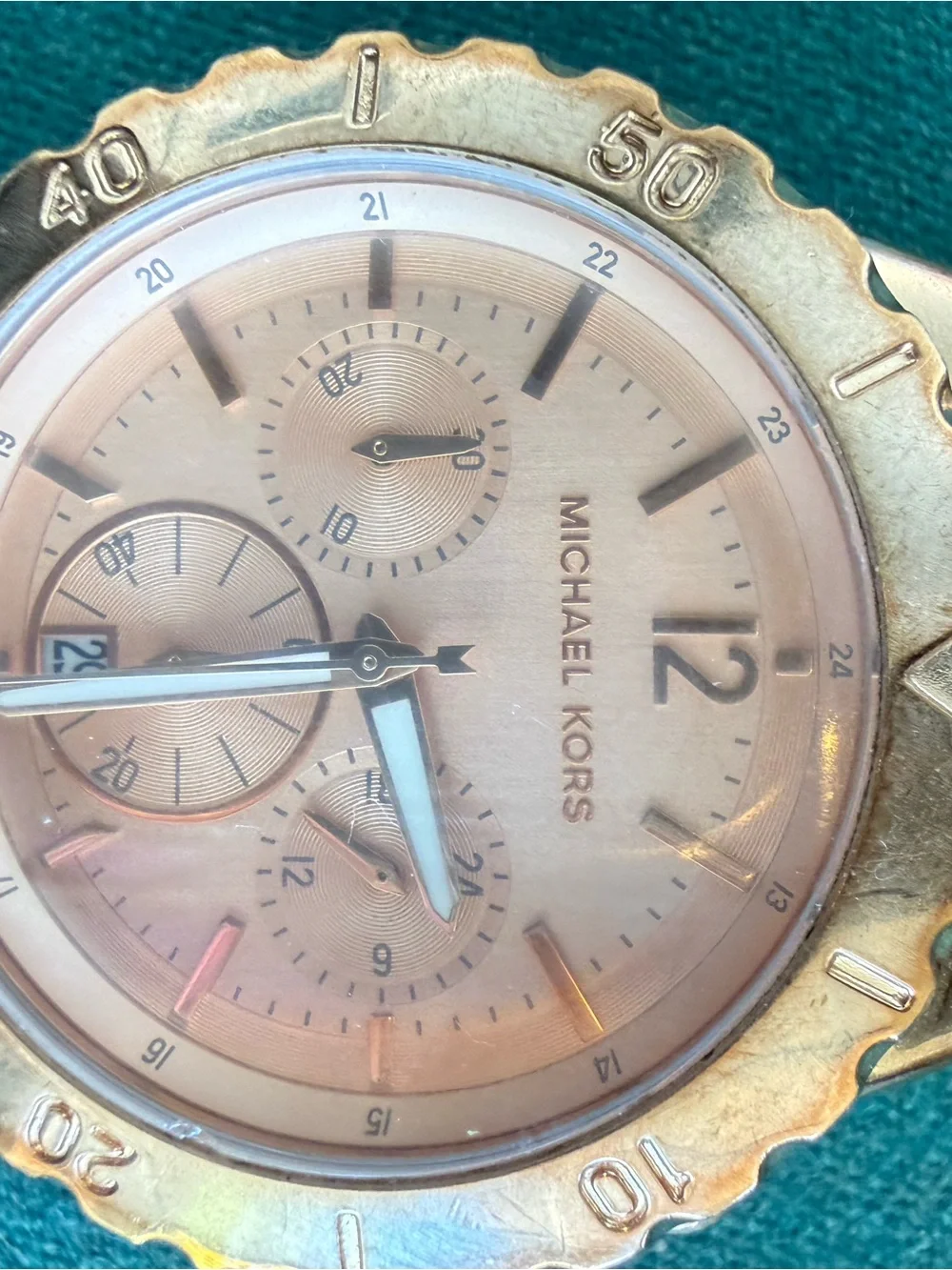 Michael Kors Rose Gold Stainless Steel Chronograph Watch